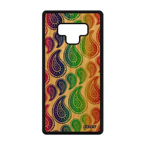 Coque Samsung Note 9 Bois Silicone Motif Cachemire Vert Ethnique Imprimé Samsung Galaxy Note 9