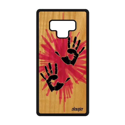 Coque Bois Pour Samsung Galaxy Note 9 Silicone Main De Protection Deux Rose Swag