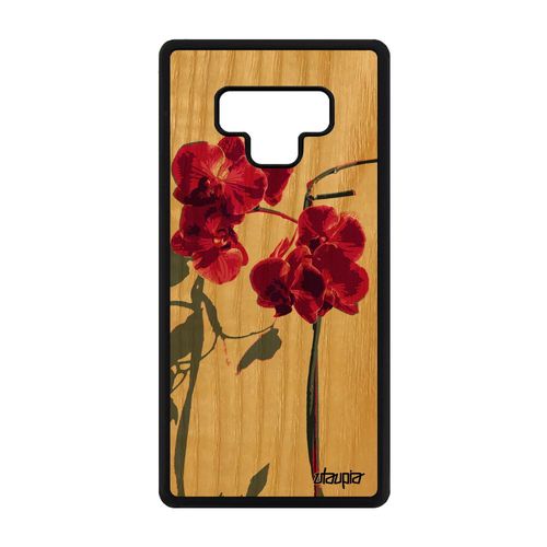 Coque En Bois Note 9 Silicone Orchidée Fleur Rose Exotique Floral Samsung Galaxy Note 9