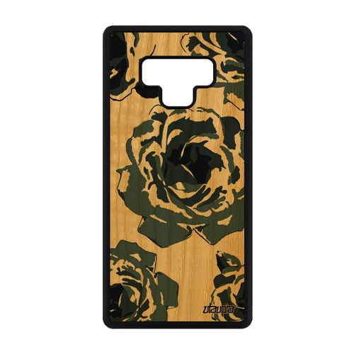 Coque Silicone Rose Fleur Galaxy Note 9 En Bois Rigide Floral Gris Amour Samsung Galaxy Note 9
