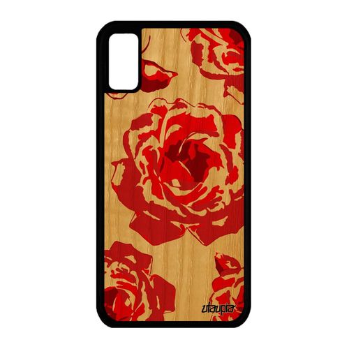 Coque Silicone Pour Iphone Xs Bois Rose Fleur Mobile Mariage Unique Floral Iphone Xs