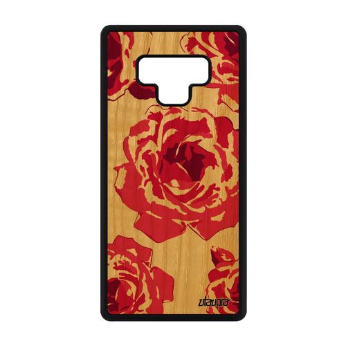 Coque Rose Fleur Pour Note 9 Bois Silicone Floral Eternelle Rose Samsung Galaxy Note 9