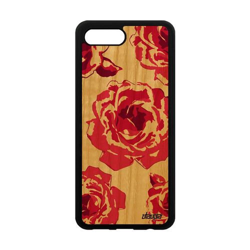 Coque Bois Naturel Silicone Rose Fleur Honor 10 Eternelle De Protection Tatouage