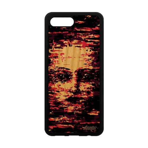 Coque Bois Silicone Pour Honor 10 Portrait Rose De Protection Personnalisé Femme
