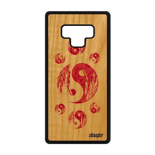 Coque Silicone Samsung Note 9 En Bois Yin Et Yang Imprimé Image Rose Ying Samsung Galaxy Note 9