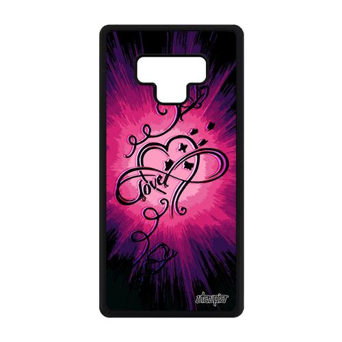 Coque Silicone Note 9 Infini Love Amour Coeur Rose Papillon Swag Samsung Galaxy Note 9