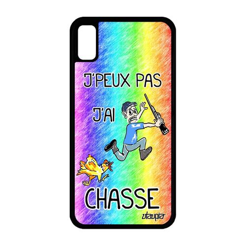 Coque Silicone Iphone Xr J'peux Pas J'ai Chasse Motif Personnalisé Humour Iphone Xr