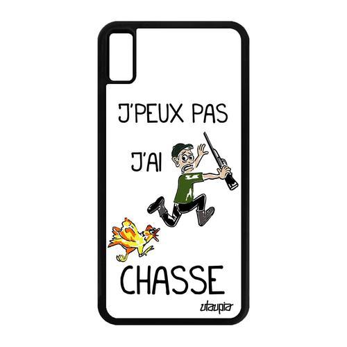 Coque Silicone Iphone Xs Max Humour J'peux Pas J'ai Chasse Chasseur Housse