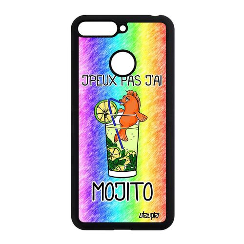 Coque Silicone Antichoc Honor 7a J'peux Pas J'ai Mojito Vert Portable Rigide En