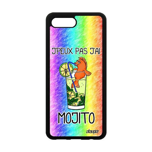 Coque Silicone Honor 10 J'peux Pas J'ai Mojito Texte Drole Housse Vert Bourré De