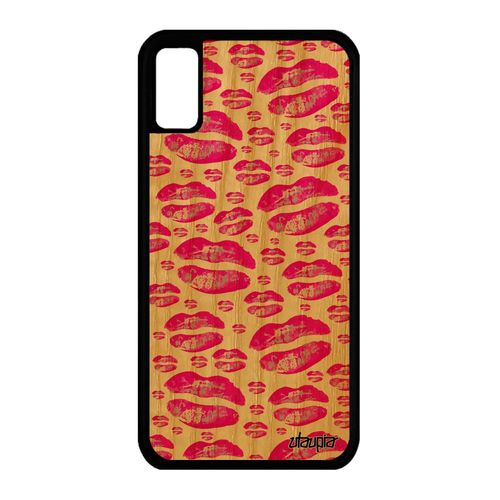 Coque Pour Iphone Xs Bois Silicone Levres Case Femme Frêne Motif Rose De Iphone Xs