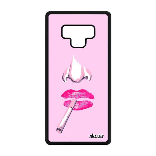 Coque Samsung Note 9 Silicone Visage Femme Cigarette Smartphone Rose De Samsung Galaxy Note 9