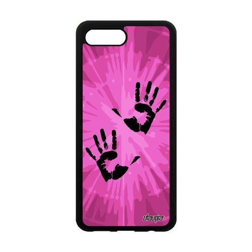Coque Honor 10 Silicone Empreinte Main Etui Col-Al10 Rose Trace De Peinture Swag