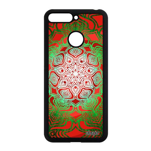 Coque Silicone Pour Honor 7a Mandala Dessin Vert Tibetain Smartphone Effet 3d De