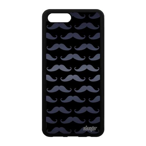 Coque Honor View 10 V10 Silicone Moustache Gris Imprime Design Swag Alu Bkl-Al20