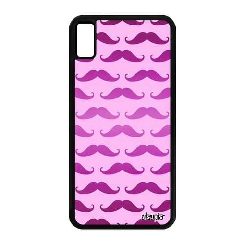 Coque Silicone Pour Iphone Xs Max Moustache Swag Etui Case Rose Smartphone