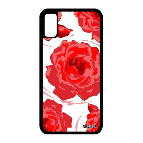 Coque Rose Fleur Pour Iphone Xs Silicone Floral Case Swag Antichoc Amour A