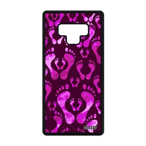 Coque Silicone Note 9 Pied Trace De Pas Telephone Rose Imprime En Samsung Galaxy Note 9