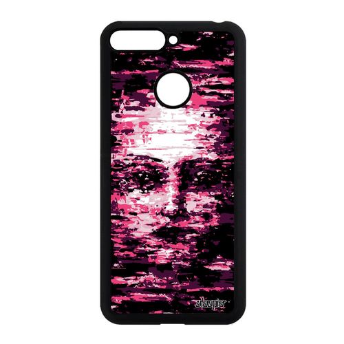 Coque Portrait Honor 7a Silicone Personnalisé Rose De Protection Art Visage En