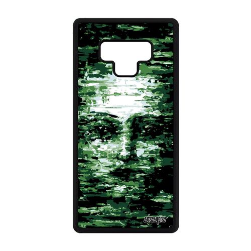 Coque Pour Samsung Note 9 Silicone Portrait Aluminium Visage Femme Vert A Samsung Galaxy Note 9