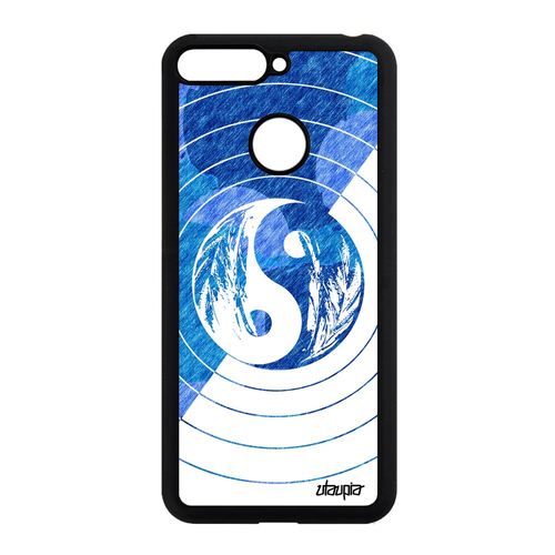 Coque Telephone Pour Honor 7a Silicone Yin Et Yang Couleur Plume Portable Pastel