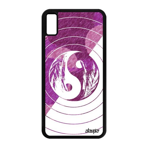 Coque Yin Et Yang Iphone Xs Max Silicone Zen Telephone Dessin Rose Asie De