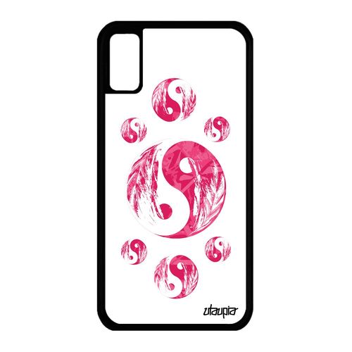 Coque Silicone Yin Et Yang Iphone Xs Rigide Image Imprimé Feng Shui Rose A