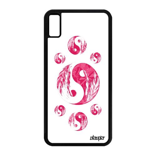 Coque Iphone Xs Max Silicone Yin Et Yang Rose Bien & Mal Feng Shui Japon A