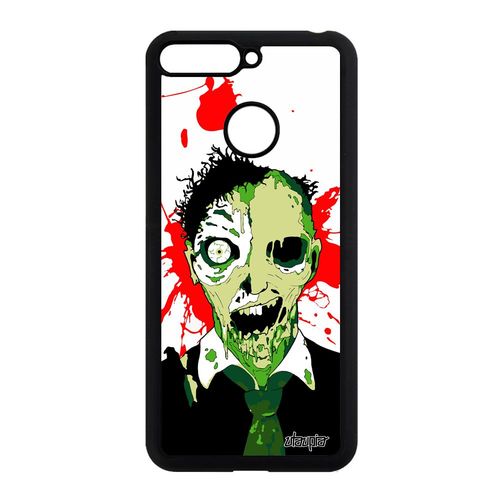 Coque Honor 7a Silicone Mort Vivant Horreur Squelette Bumper Tache Spectre Vert