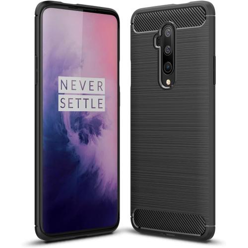 Coque Oneplus 7t Pro, Étui De Protection Tpu Léger Ultra-Mince Et Doux, Conception En Fibre De Carbone Quatrième De Couverture Pour Oneplus 7t Pro - Noir