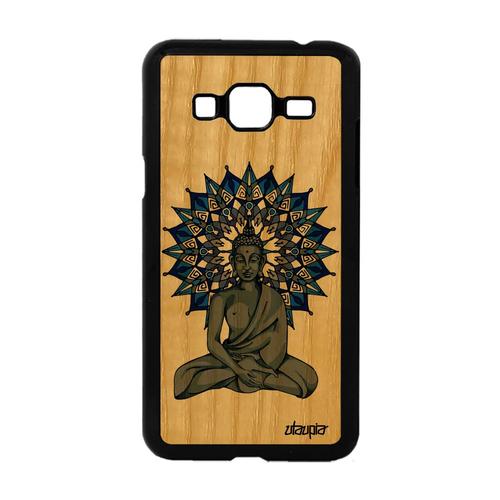 Coque Silicone Pour Samsung Galaxy J3 Bois Naturel Bouddha D'or Mandala Femme De