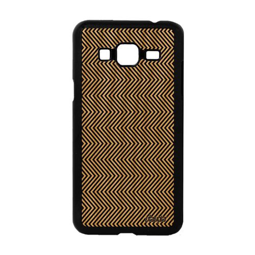 Coque J3 Bois Silicone Illusion D'optique Bleu Motif Triangle Gel Samsung Galaxy J3