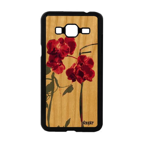 Coque Orchidée Fleur J3 En Bois Silicone Rose Exotique Case Amour Samsung Galaxy J3
