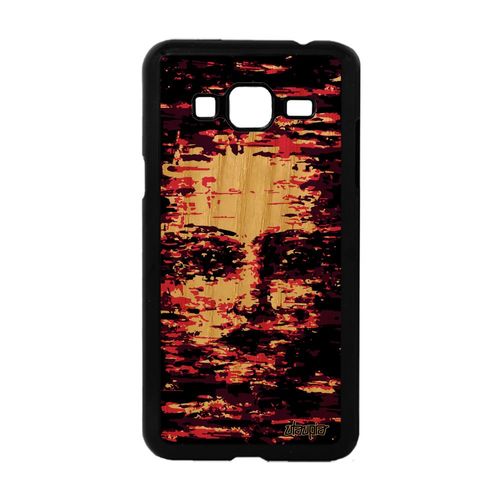 Coque Bois Silicone Portrait J3 Art Miroir Unique Rose Femme Case Samsung Galaxy J3
