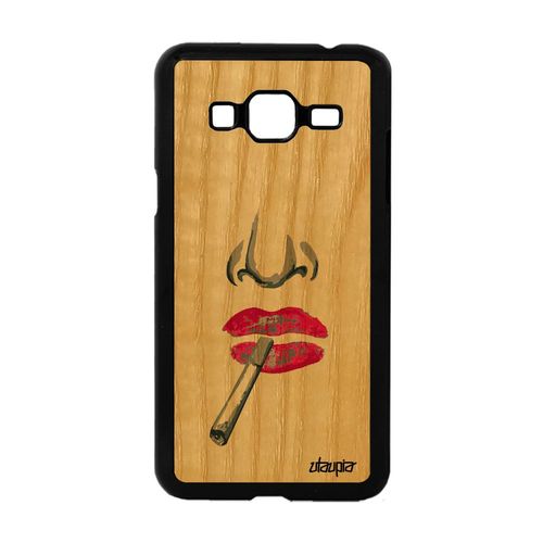 Coque Silicone Portrait Telephone J3 Bois Rose Femme Original De Samsung Galaxy J3
