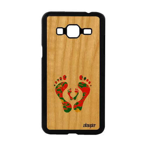 Coque Silicone Pour Galaxy J3 En Bois Et Trace De Pas Jaune Gel Reggae Samsung Galaxy J3