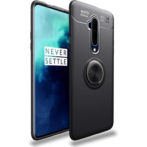 Coque Pour Oneplus 7t Pro Avec Anneau Doux Slim Fit Housse En Silicone Coque Ultra Mince Avec Plaque Métallique Pour Support Téléphone Voiture Magnétique