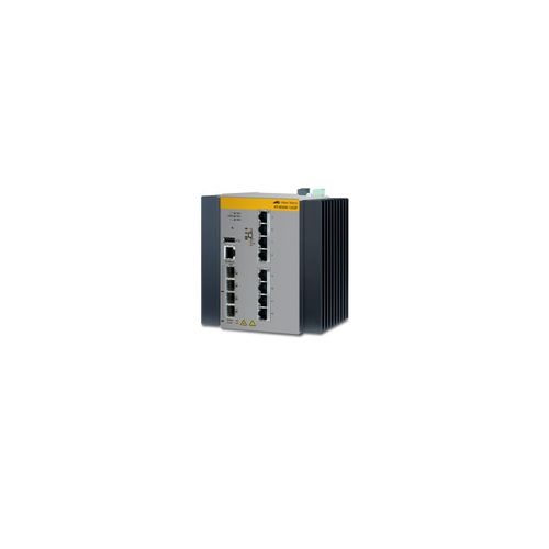 Allied Telesis AT IE300-12GP - Commutateur - C3 - Géré - 8 x 10/100/1000 (PoE+) + 4 x Gigabit SFP - Montage sur rail DIN, fixation murale - PoE+ (240 W) - Tension CC