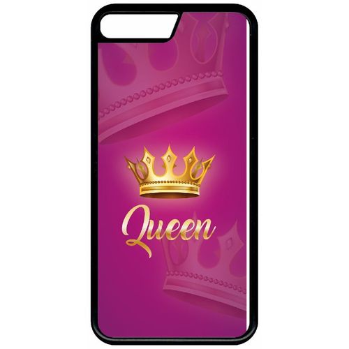 Coque Pour Smartphone - Queen Fond Rose - Compatible Avec Apple Iphone Xs - Plastique - Bord Noir