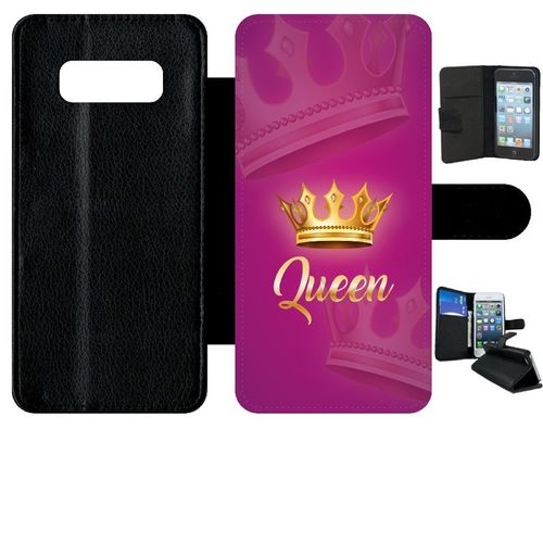 Etui A Rabat - Queen Fond Rose - Compatible Avec Samsung Galaxy Note 8.0 - Simili-Cuir - Bord Noir