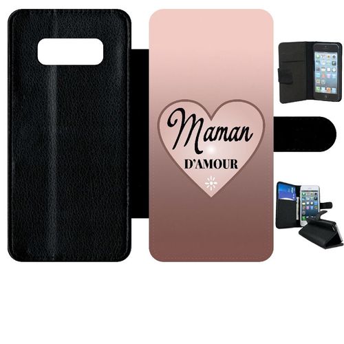 Etui A Rabat - Maman D Amour Dgrad De Rose - Compatible Avec Samsung Galaxy Note 8.0 - Simili-Cuir - Bord Noir