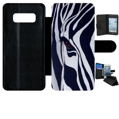 Etui A Rabat - Motif Zebre Noir Et Blanc - Compatible Avec Samsung Galaxy Note 8.0 - Simili-Cuir - Bord Noir