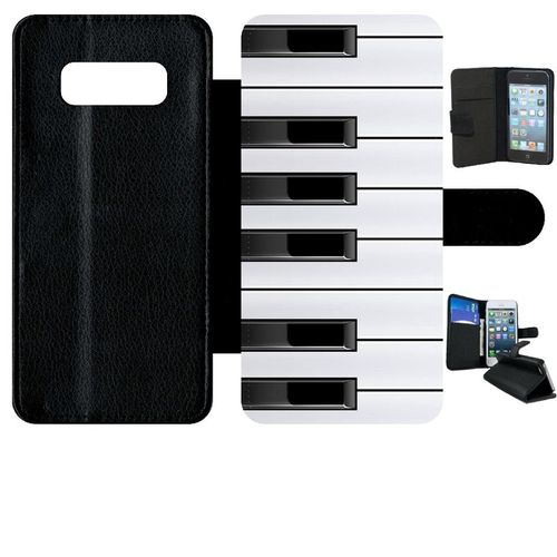 Etui A Rabat - Touche De Piano Noir Et Blanc - Compatible Avec Samsung Galaxy Note 8.0 - Simili-Cuir - Bord Noir