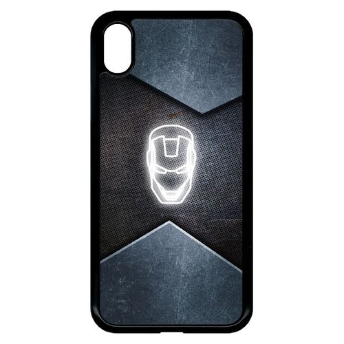 Coque Pour Smartphone - Superhero Iron The Man - Compatible Avec Apple Iphone Xr - Plastique - Bord Noir