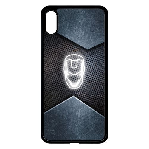Coque Pour Smartphone - Superhero Iron The Man - Compatible Avec Apple Iphone Xs Max - Plastique - Bord Noir