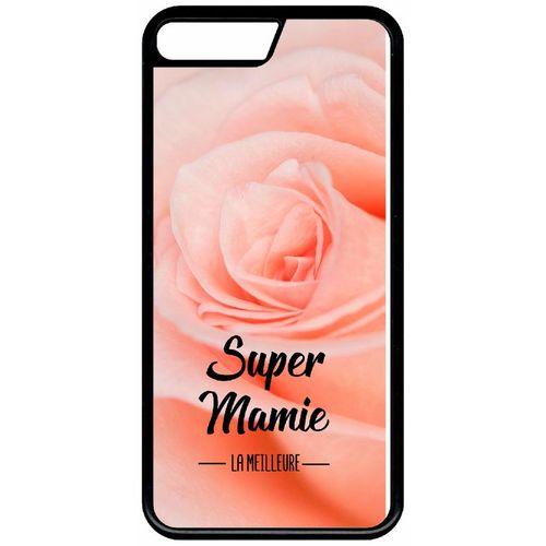 Coque Pour Smartphone - Super Mamie La Meilleure Fond De Roses - Compatible Avec Apple Iphone Xs - Plastique - Bord Noir