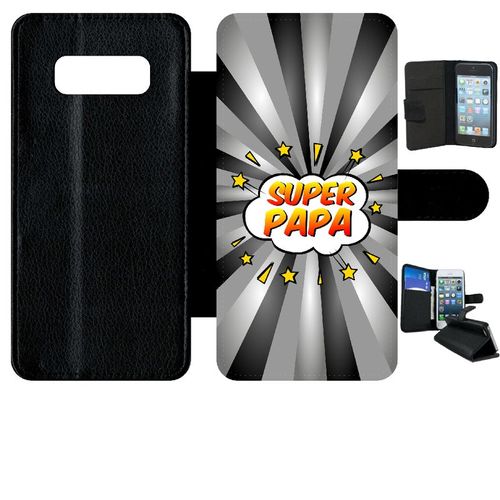 Etui A Rabat - Super Papa Fond Graphique Gris - Compatible Avec Samsung Galaxy Note 8.0 - Simili-Cuir - Bord Noir