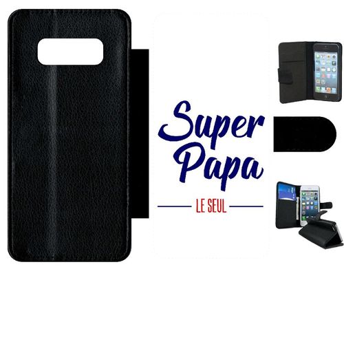 Etui A Rabat - Super Papa Le Seul Fond Blanc - Compatible Avec Samsung Galaxy Note 8.0 - Simili-Cuir - Bord Noir