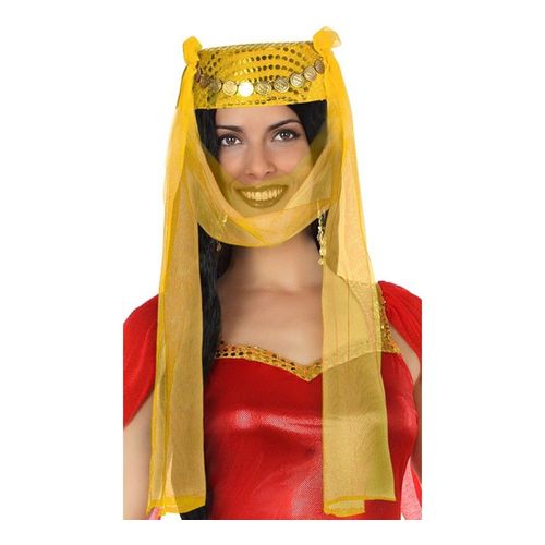 Casquette Arabe Jaune Avec Voile (Taille Unique Femme)