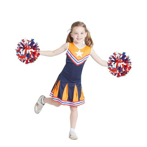 Déguisement De Cheerleader Orange Et Bleu Pour Fille